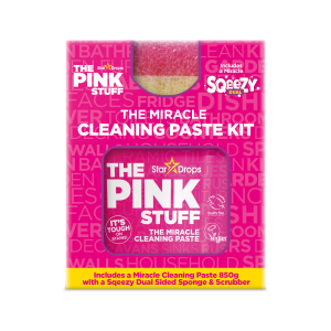 The Pink Stuff Miracle Cleaning  zestaw pasta czyszcząca 850g  + gąbka dwustronna Squeezy UK
