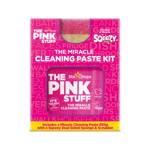 The Pink Stuff Miracle Cleaning  zestaw pasta czyszcząca 850g  + gąbka dwustronna Squeezy UK.png