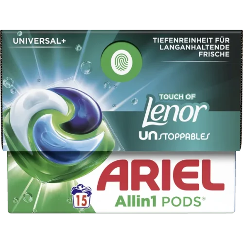 Ariel + Touch of Lenor UNstoppables uniwersalne kapsułki do prania  15szt NL.webp