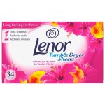 Lenor Pink Blossom chusteczki zapachowe do suszarki 34szt UK