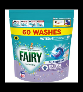 Fairy Non Bio Platinum + kapsułki do prania Silk Tree Blossom& Jasmine 60szt 1,3kg UK